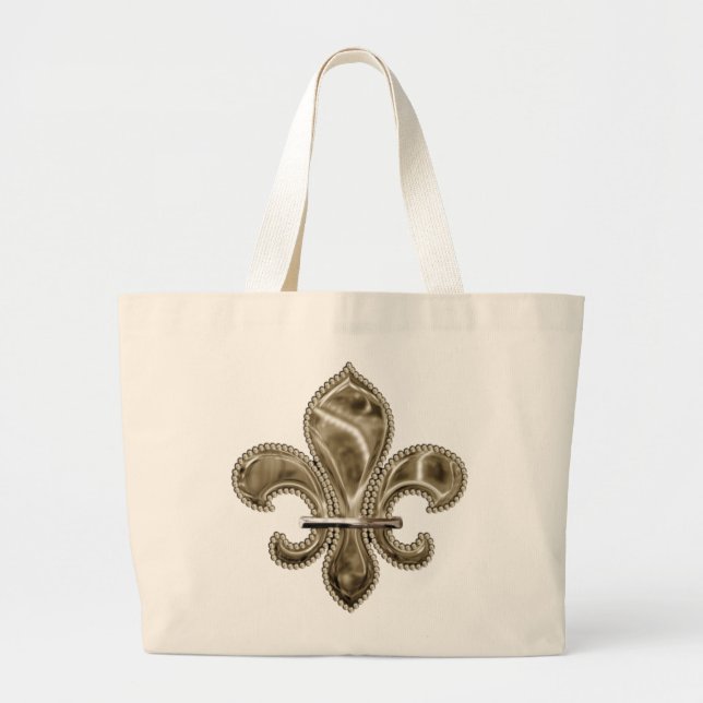 Customizable Gold Fleur from Lys Canvas Tote (Front)
