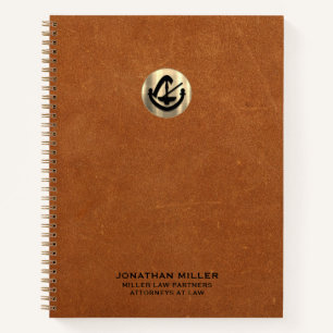 Customizable Gold Logo Notebook for Attorneys