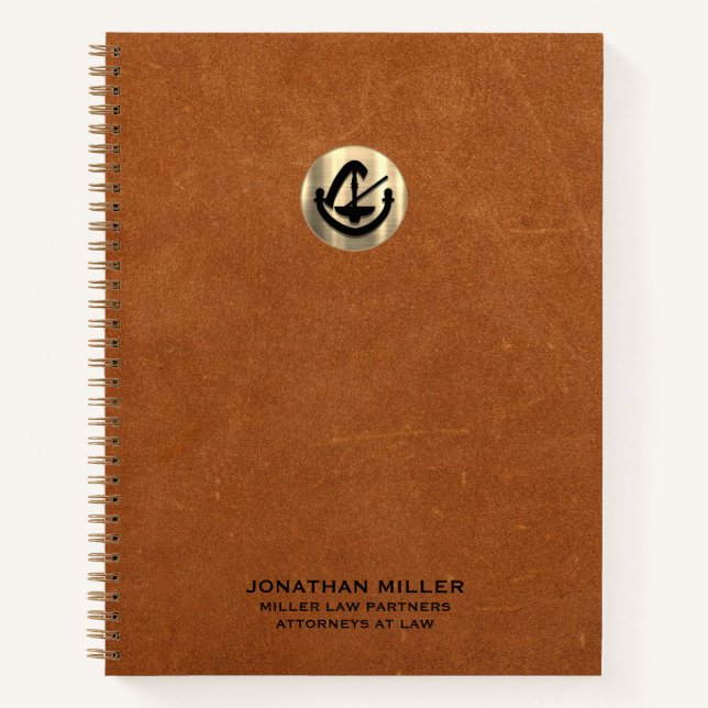 Customizable Gold Logo Notebook for Attorneys (Front)