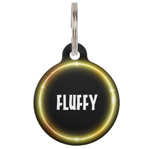Customizable gold neon pet tag