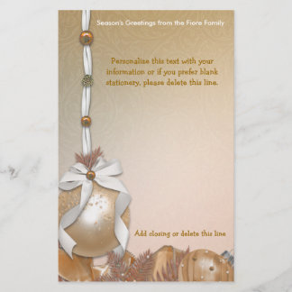 Customizable Gold Ornaments Stationery
