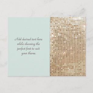 Customizable Gold Sequins Postcard