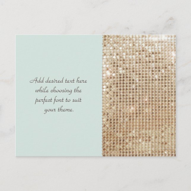 Customizable Gold Sequins Postcard (Front)