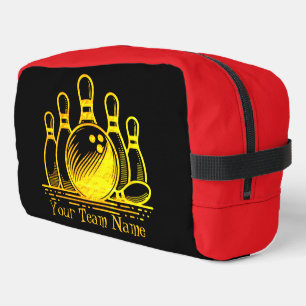 Customizable Golden Bowling Team Art Dopp Kit