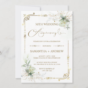 Customizable Golden Jubilee Anniversary Invitation