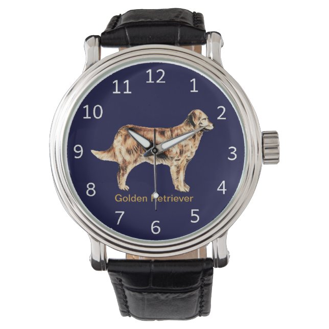Customizable Golden Retriever Dog Wrist Watch (Front)