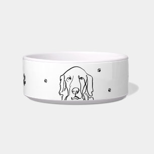 Customizable Golden Retriever Line Art Bowl