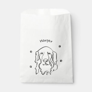 Customizable Golden Retriever Line Art Favour Bag