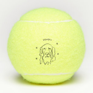 Customizable Golden Retriever Line Art Tennis Balls