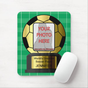 Customizable Golden soccer ball award Mouse Pad