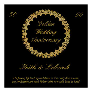 Customizable Golden Wedding Anniversary Poster