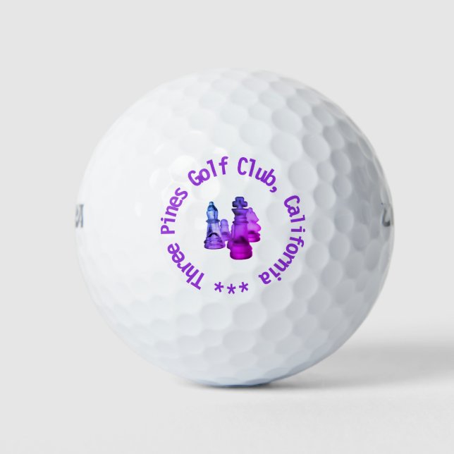 Customizable Golf Ball Chess Image  (Front)