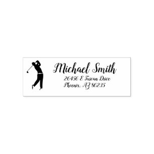 Customizable Golf Club   Personalized Golf Address Self-inking Stamp