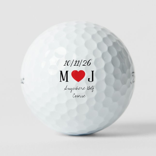 Customizable Golf Course Wedding Favours Gifts  Golf Balls (Front)