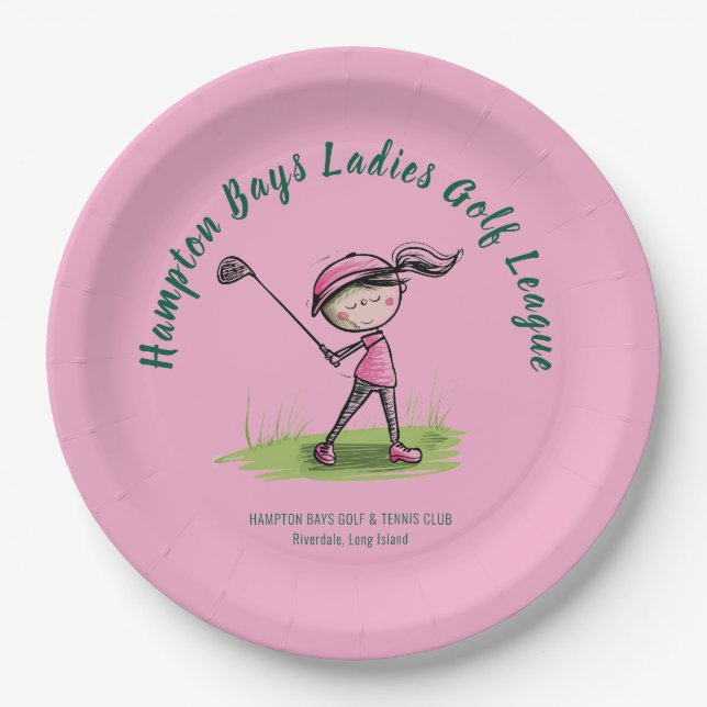 Customizable Golf League Party Plates (Front)