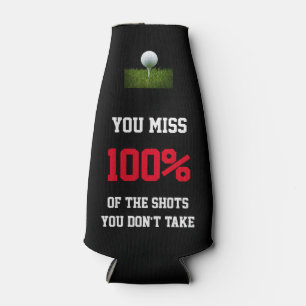 Customizable Golf Miss 100% Shots Bottle Cooler