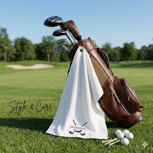 Customizable Golf Towel Featuring Name and Logo