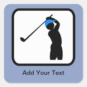 Customizable Golfer Logo Square Sticker