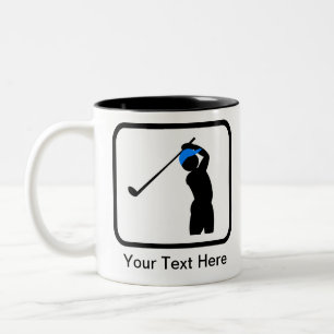 Customizable Golfer Logo Two-Tone Coffee Mug