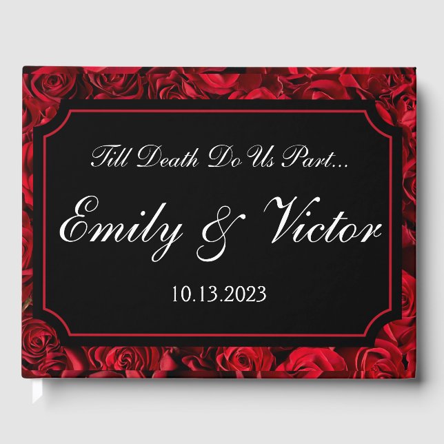 Customizable Gothic Rose Guest Book (Front)