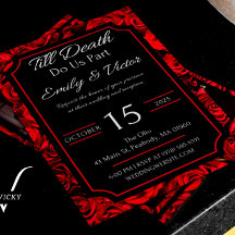 Customizable Gothic Rose Wedding Invitations