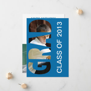 Customizable GRAD Cutout Graduation Announcement