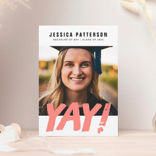 customizable GRAD "YAY!" college graduation Announcement