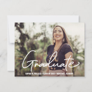 Customizable Graduate Script Photo Announcement
