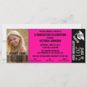 Customizable Graduation Admission Ticket Invite