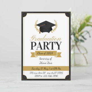 Customizable Graduation invitation