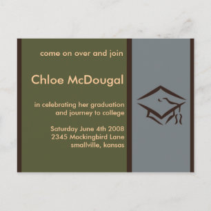 Customizable Graduation Invite Olive