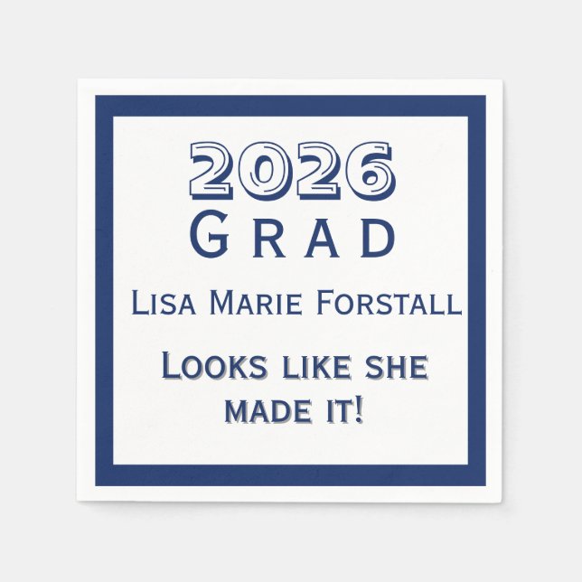 Customizable Graduation  Napkin (Front)