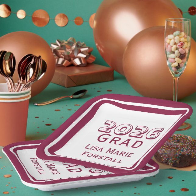 Customizable Graduation  Paper Plate (Multi)