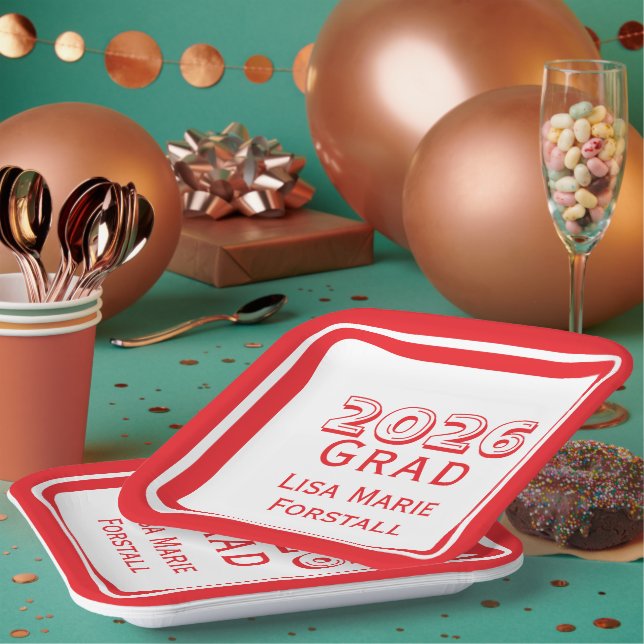 Customizable Graduation  Paper Plate (Multi)