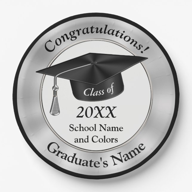 Customizable Graduation Paper Plates (Front)