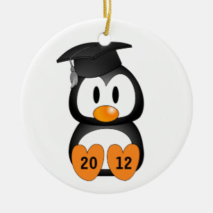 Customizable Graduation Penguin Ceramic Ornament