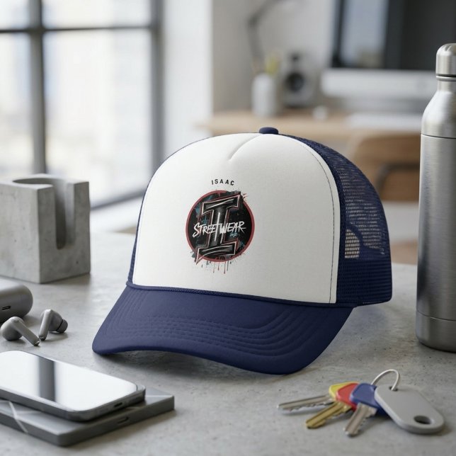 Customizable Graffiti "I" Urban Street Style Trucker Hat (Creator Uploaded)