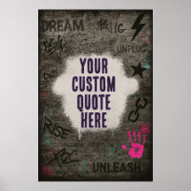 Customizable Graffiti Quote on Brick Wall