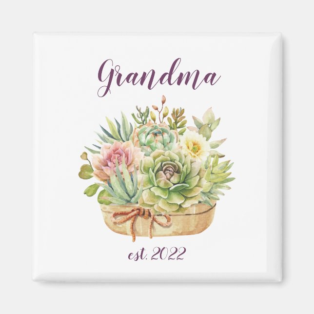 CUSTOMIZABLE Grandma Date - First time Grandma Cof Magnet (Front)