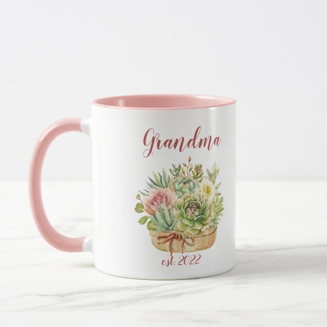 CUSTOMIZABLE Grandma Date - First time Grandma Cof Mug (Left)