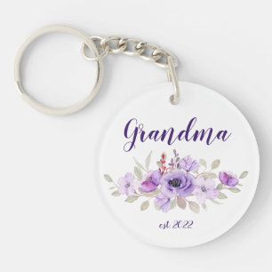 CUSTOMIZABLE Grandma Date - First time Grandma Keychain
