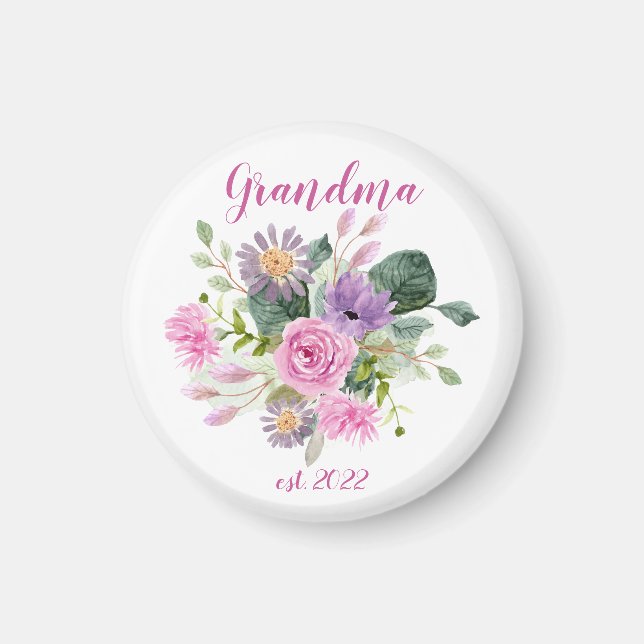 CUSTOMIZABLE Grandma Date - First time Grandma Magnet (Front)