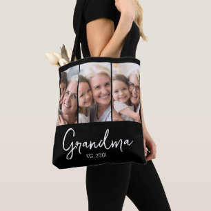 Customizable Grandma Established Year 3 Photo Tote Bag