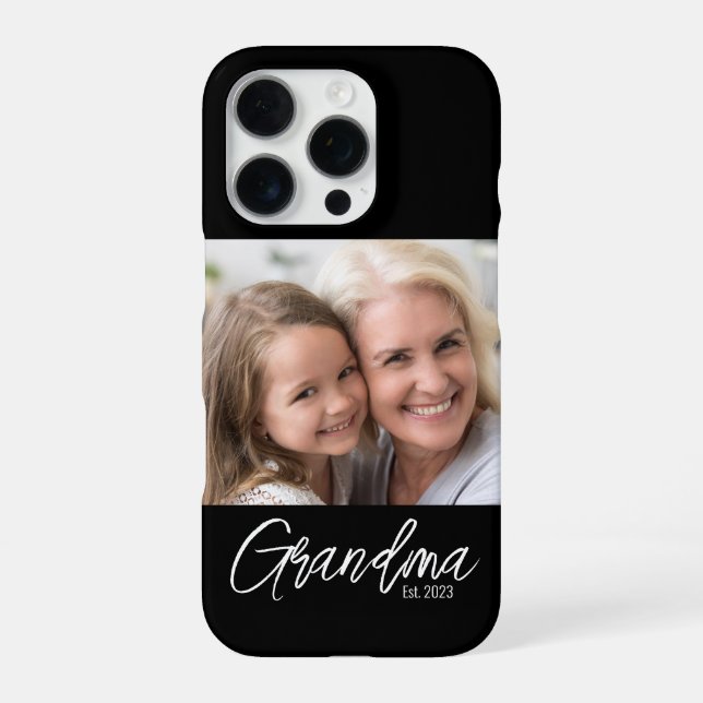 Customizable Grandma Established Year Photo iPhone Case (Back)