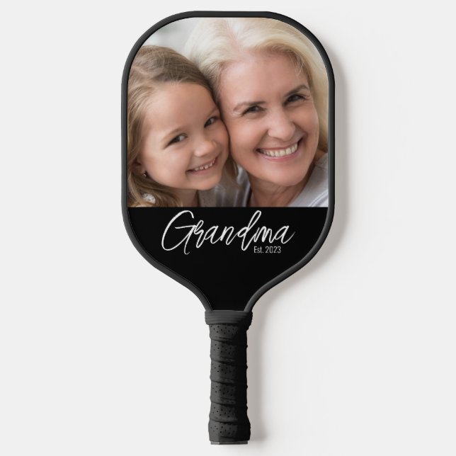 Customizable Grandma Established Year Photo Pickleball Paddle (Front)