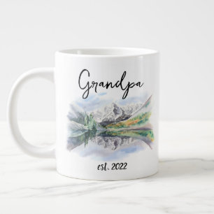 CUSTOMIZABLE Grandpa Date - First time Grandpa Large Coffee Mug