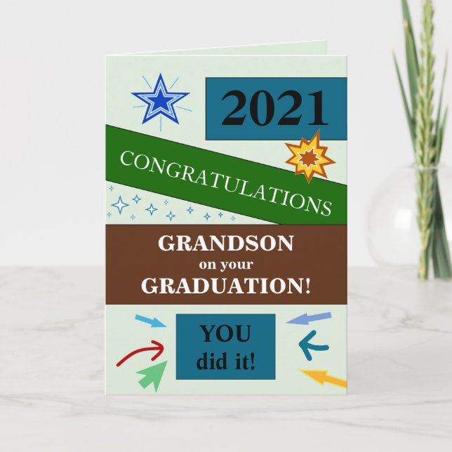 Customizable Grandson Graduation Card  (Front)
