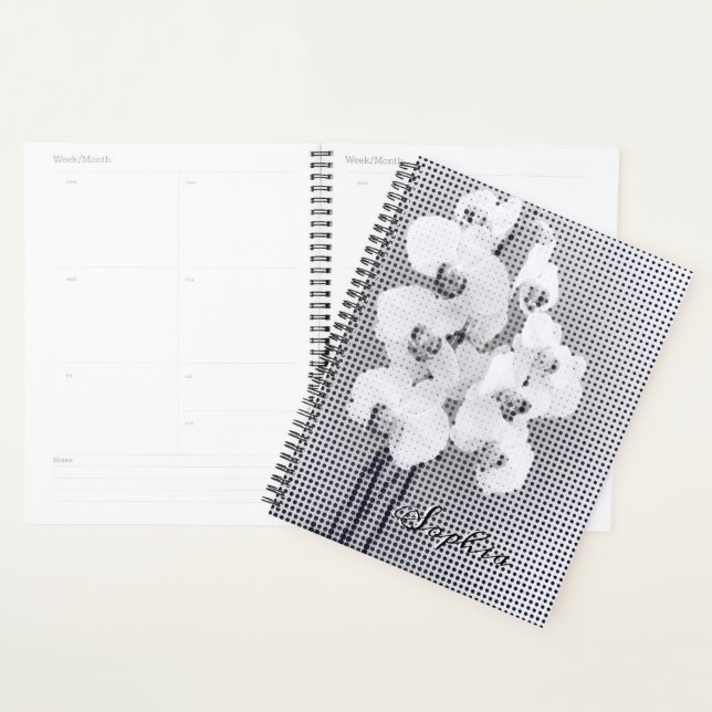Customizable Graphic Orchid Polka Dots Pattern Planner (Display)