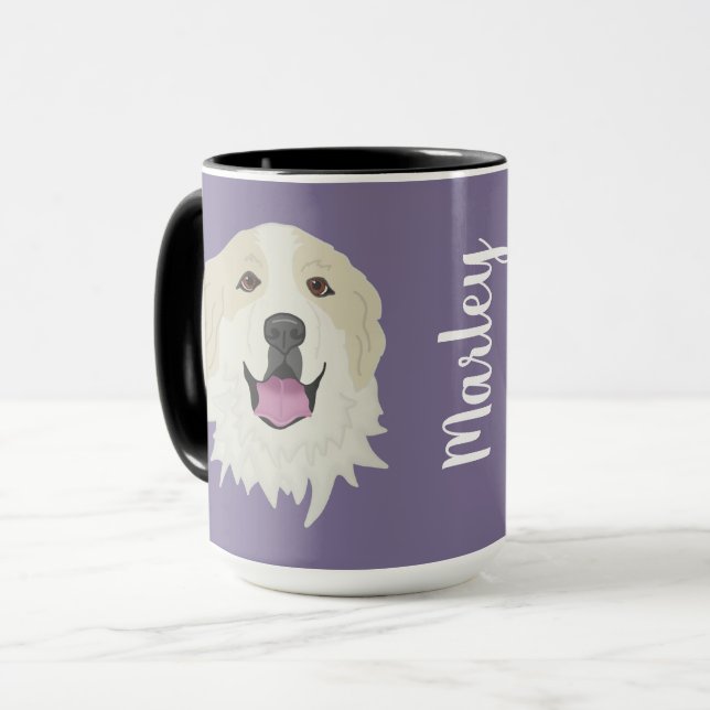 Customizable Great Pyrenees Badger Markings  Mug (Front Left)