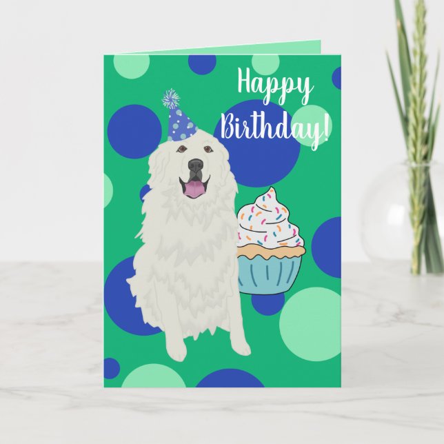 Customizable Great Pyrenees  Birthday Card (Front)